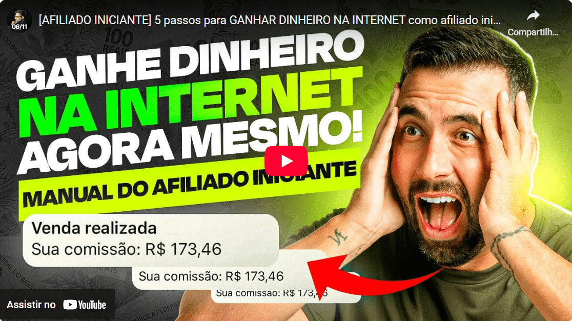 Ganhar Dinheiro na Internet Como Afiliado - Em 5 Passos