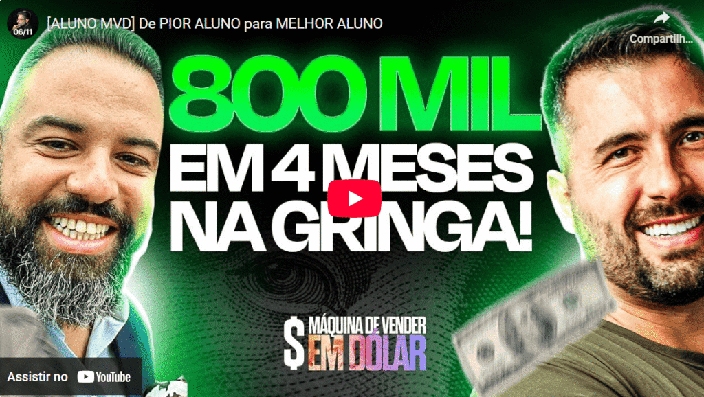 aluno do curso aluno do curso Máquina de Vender em Dólar alcançando sucesso